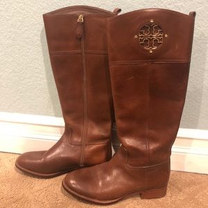 Tory Burch Riding Boots Brown Leather